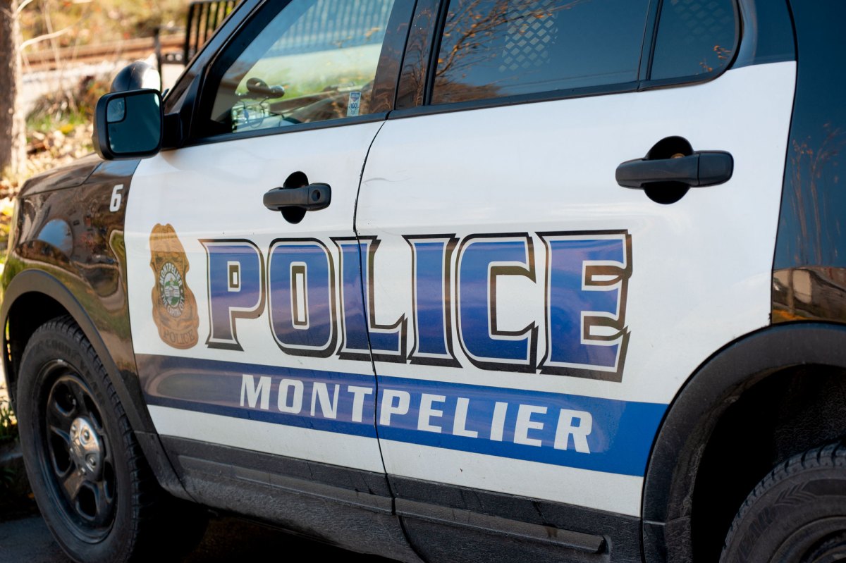 The side of a Montpelier police cruiser.