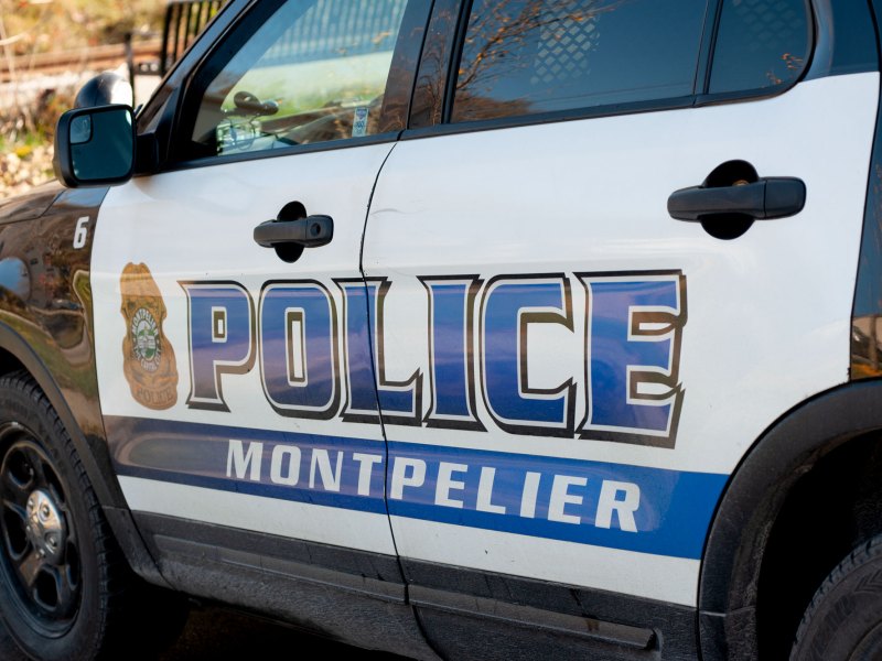 The side of a Montpelier police cruiser.